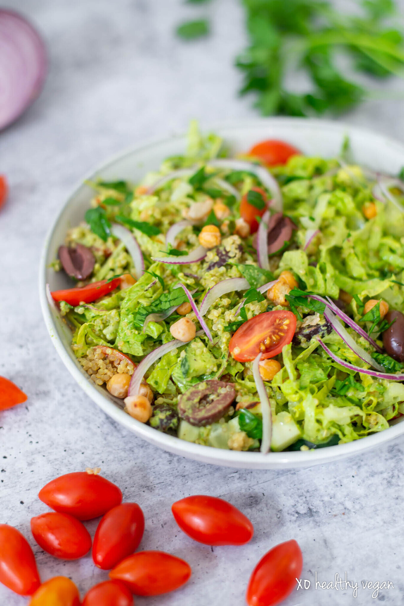 Vegan Mediterranean Salad Bowl :: Healthy Vegan with Colleen Holland